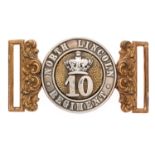 10th (North Lincoln Regt) Regiment of Foot Victorian Officer waist belt clasp c1856-81. Scarce