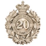 20th Corps (Crewkerne) 2nd Bn. Somerset Rifle Volunteers shako plate circa 1860. Good scarce die-