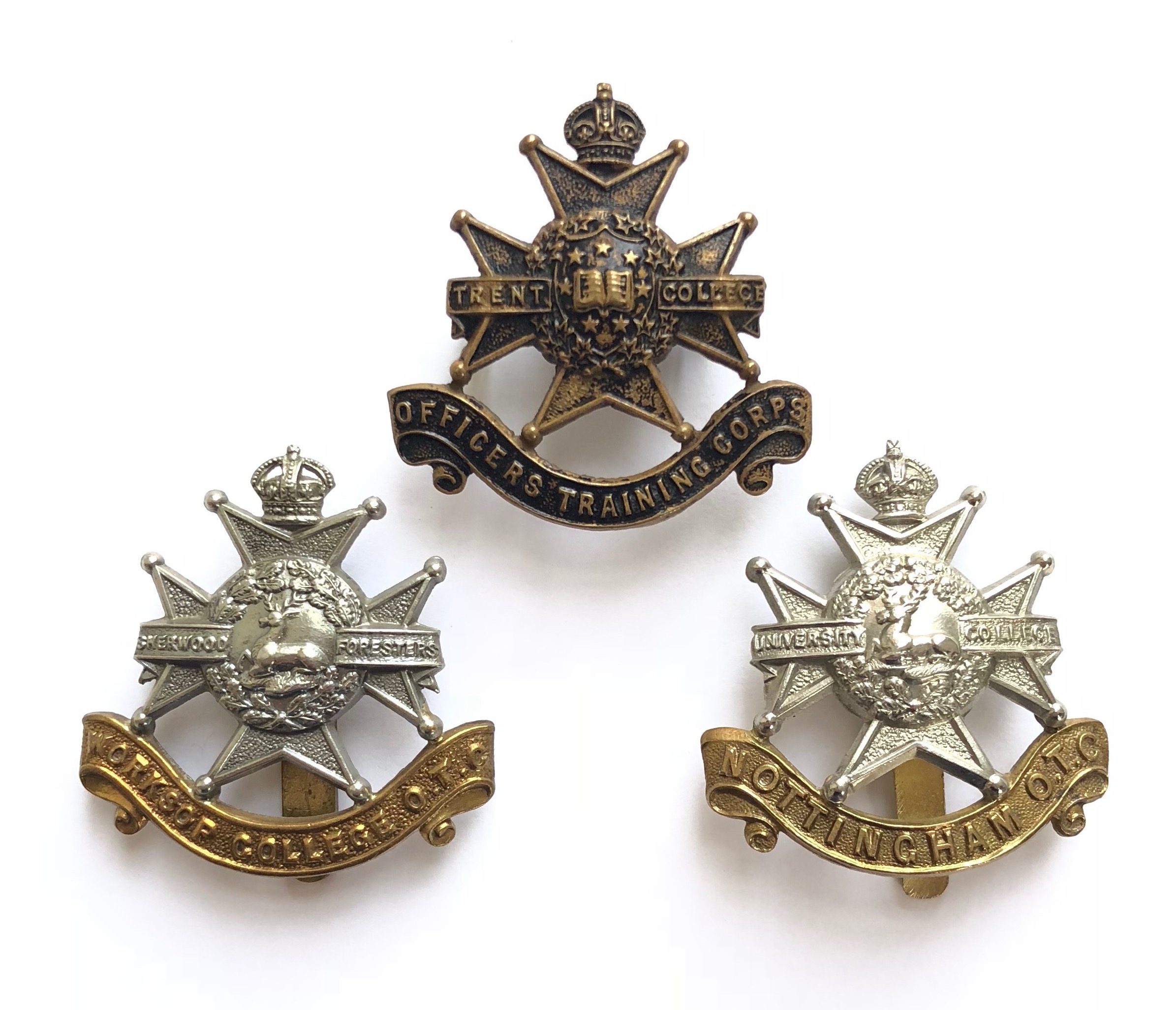 3 OTC cap badges of Sherwood Foresters pattern. Trent College OTC ... Worksop College OTC