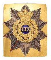 59th (2nd Nottinghamshire) Regiment of Foot Victorian Officer shoulder belt plate circa 1861-69.