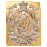 13th (1st Somersetshire) Victorian Officer pre 1855 shoulder belt plate. Good scarce gilded