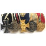 German Imperial and Third Reich 1914 Iron Cross, Police Cross group of five medals. Iron Cross 1914,
