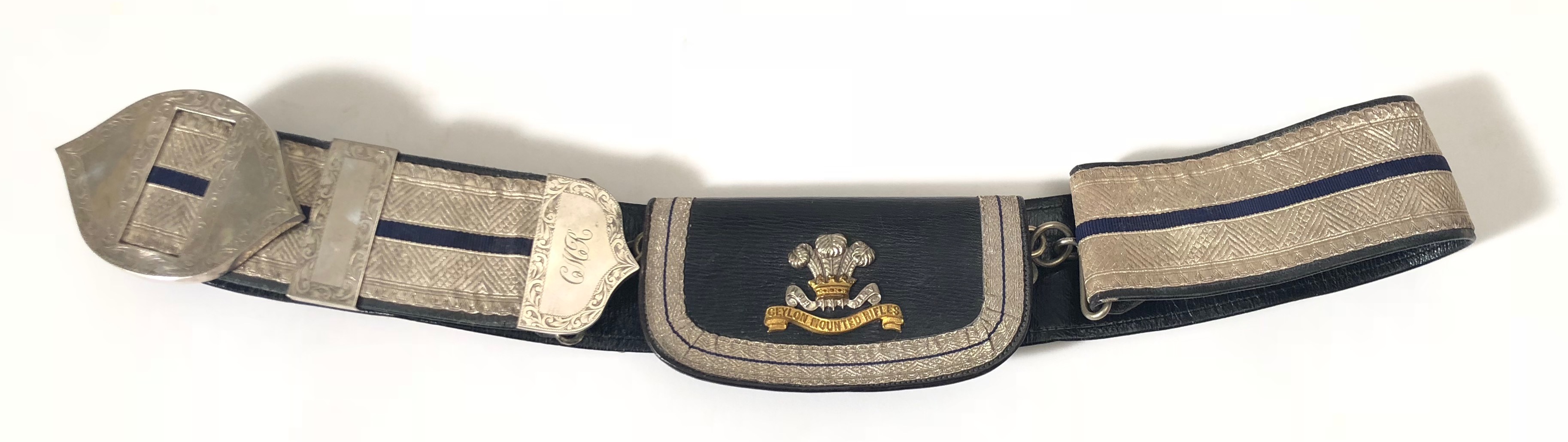 Ceylon Mounted Rifles Officer pouch belt and pouch.