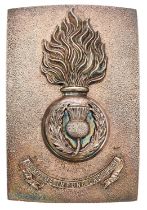 Royal Scots Fusiliers VB Officer shoulder belt plate circa 1887-1908. Good scarce seeded silvered