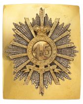 45th (Nottinghamshire) Regiment of Foot Officer shoulder belt plate circa 1832-55. Fine scarce