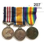 WW1 Royal Field Artillery Military Medal Group of Three. Awarded to L-45277 DVR A ELSON RA.