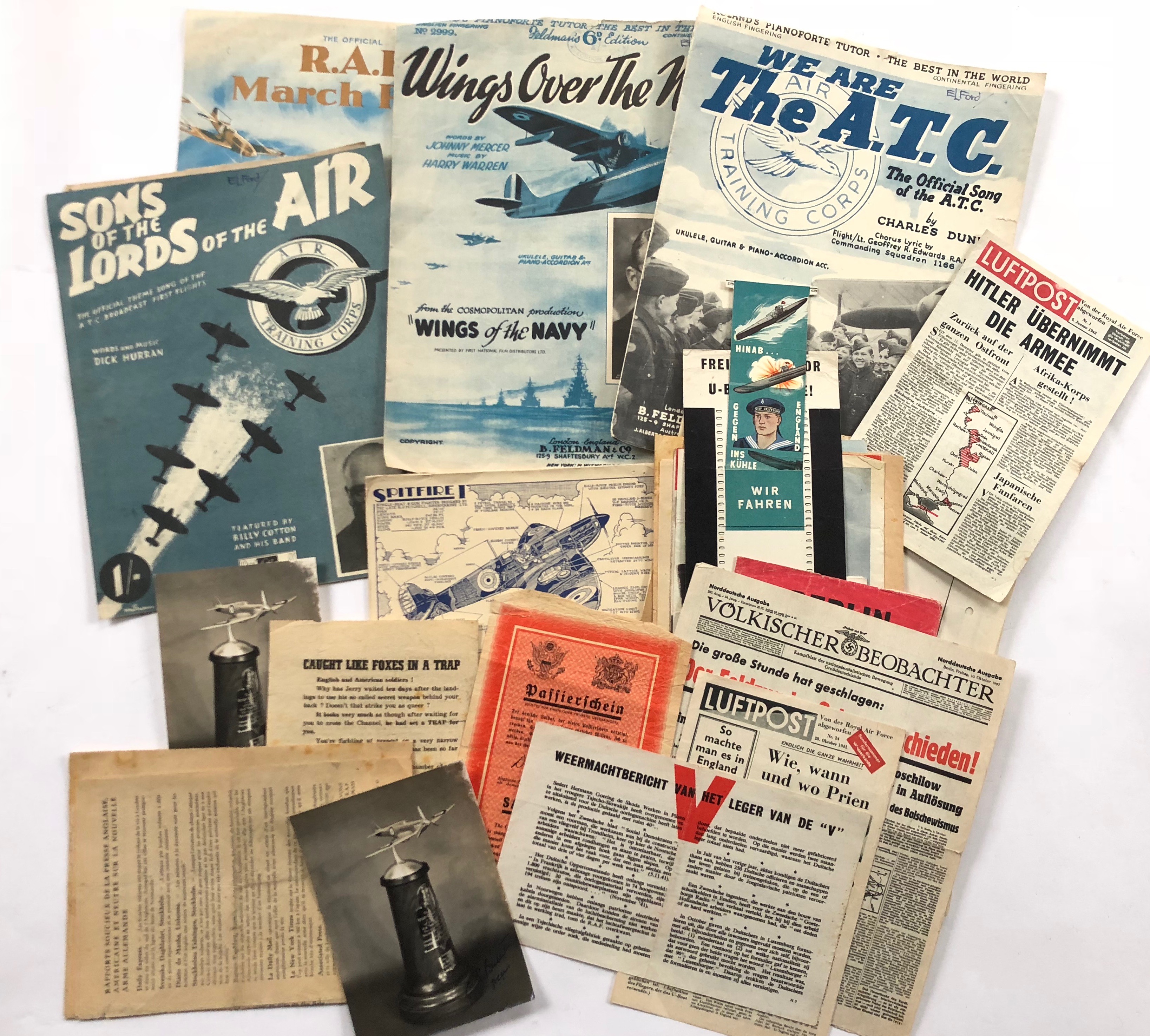 WW2 British Propaganda Aerial Leaflets French Dutch Norway Germany etc. A good selection of leaflets