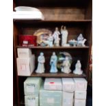 Twelve Enesco Nativity models and figures together with collectors plates, Royal Albert and an