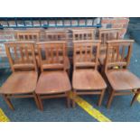 Eight vintage oak school chairs A/F made by Glennisters, High Wycombe Location: ROSTRUM