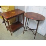 Two Edwardian mahogany and marquetry occasional tables Location: