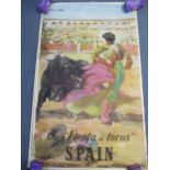 A group of vintage Spanish posters to include The Fiesta de Toros in Spain