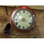 A Victorian walnut cased postman's alarm wall hanging clock Location: