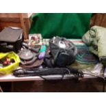 A large quantity of fishing equipment to include Avon Quiver travel rods, 10 foot 9-10 fly rod,