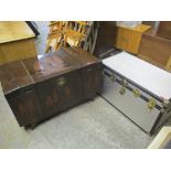 Two chests to include a vintage Oriental camphor wood carved chest Location:
