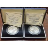 Two boxed 1986 Royal Wedding of Prince Andrew and Miss Sarah Ferguson silver medals Location: