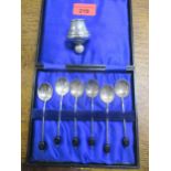 A set of six Arthur Price & Co early 20th century coffee bean terminal spoons, Birmingham 1937,