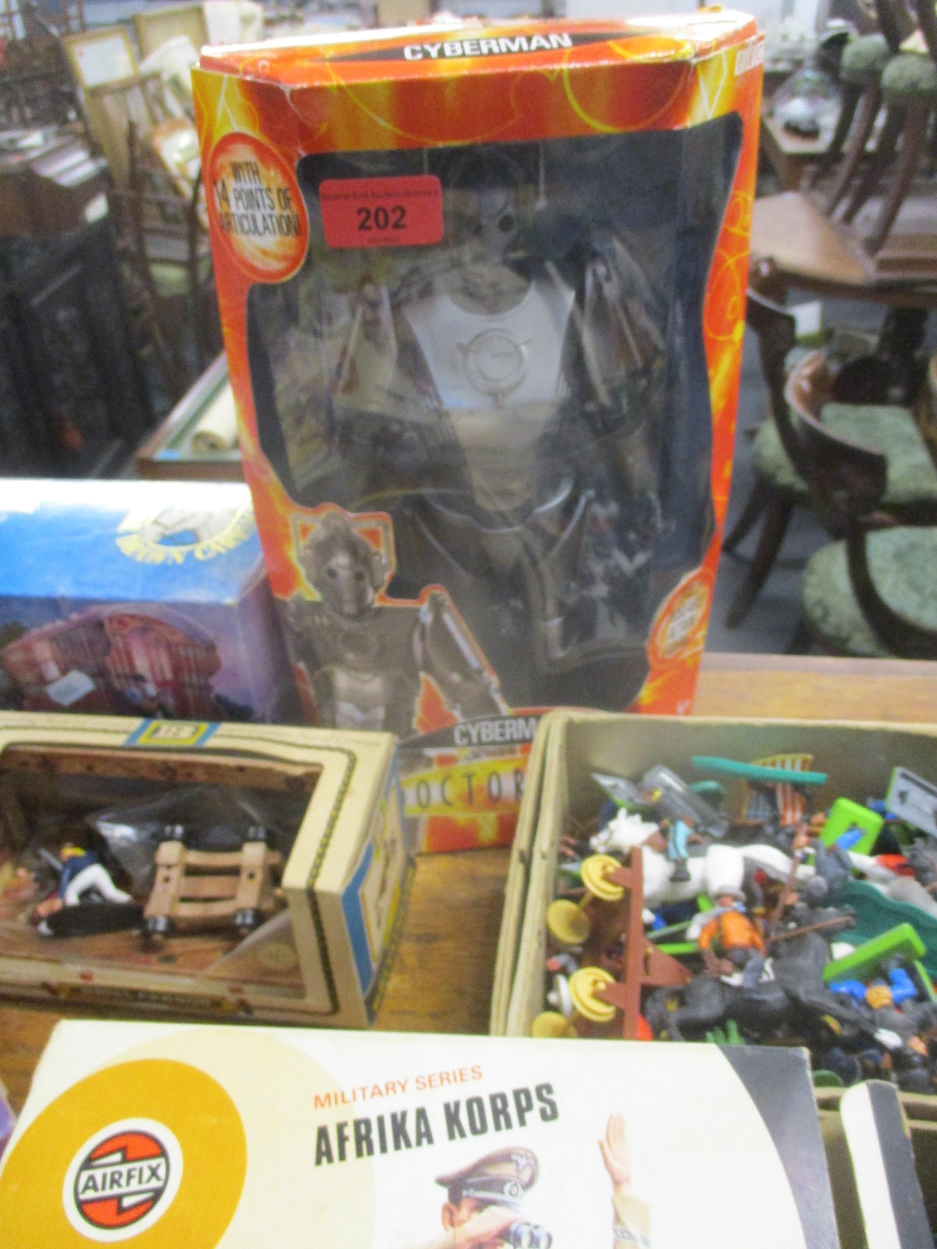 A mixed lot of children's toys to include a boxed Dr Who Cyberman action figure, geometry set, - Image 2 of 5