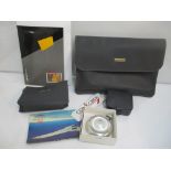 Concorde related items to include a boxed hip flask