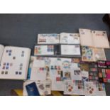Mixed 1960's and 1970's First Day covers, definitive stamps, two stamp albums, a stock book and