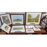 Golf-related prints to include model clubs, framed and glazed Location: G