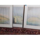 Three limited edition triptych prints of Loch Ness by D. Wilkinson, signed in the mount of one