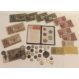 A mixed lot of coinage to include late 19th/mid 20th century sixpence and shillings a 'Lords