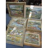 Iva Englefield - six oil on canvas paintings depicting countryside scenes Location: