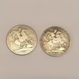 A pair of King George IV 1821 crowns 'Secundo' Location: cab