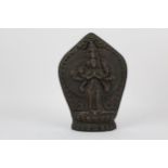 A Tibetan/Nepalese 18th century bronze statue of Bodhisattra Avalokiteshvara, the figure of the