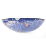 A late 20th century large lapis lazuli bowl 18.5h x 55w