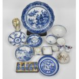 A small collection of Chinese and Japanese porcelain, to include a 19th century blue and white plate