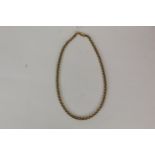 A 9ct gold belcher link collar length necklace, 42cm long, 32.5g