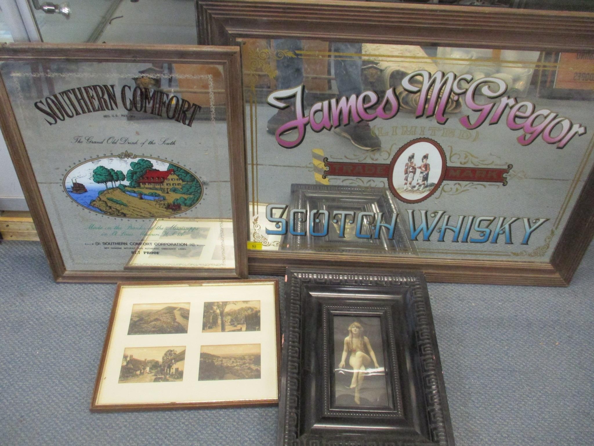 Two late 20th century advertising mirrors, James McGregor and Southern Comfort, an early 20th