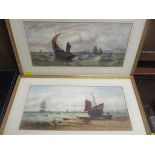 Branefall - Two watercolours entitled 'Off Hastings' and 'New Hastings', signed to the corners, 50.