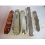 Silver and collectables to include a silver bladed fruit knife, a silver sided penknife, and folding