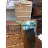 Mixed baskets to include large hampers, together with a teak wall mirror, Location: LWM