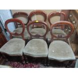 A set of six Victorian mahogany balloon back dining chairs Location: