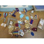 Twenty five masonic medals, masonic books an apron and other items Location: