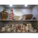 A mixed lot of ceramics to include studio pottery, Portmeirion, commemorative mugs, 19th century