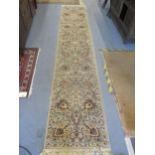 A Super Kashan Hand Made Carpets Ltd, Belgium, hand knotted runner 369cm x 69cm, and similar small