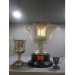 An Indian silver trophy cup engraved 'Mir Nazar Khan Cup 1941 Mr H I E R C Stewart's B I G Assault',