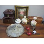 Nineteenth century and later collectables to include a Royal Worcester blush ivory glazed flatback