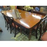 A 19th century and later mahogany dining table with four extra leaves, 74cm h x 216cm w (unextended)