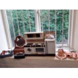 A Milady Valeria Superlady children's toy kitchen A/F, circa 1970's, with accessories together