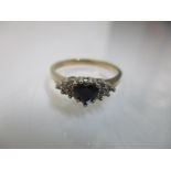 A 9ct gold sapphire and diamond set ring, 2.45g Location: CAB