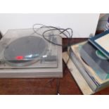 A Retro Dual 505 record player and a small quantity of records Location: G
