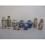 A group of late 19th/early 20th century Chinese and Japanese ceramics to include two pairs of