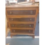 An Edwardian inlaid chest of four drawers on bracket feet 76cm h x 60cm w x 37cm d Location: RAB