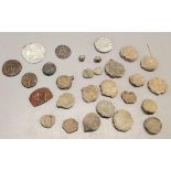 Coins of interest to include a Mongol Empire silver one-rupee of Muhammed Shah Abbasid Dynasty -