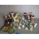 A collection of Wade limited edition figurines including Popeye and Olive Oyl, Dennis the Menace and